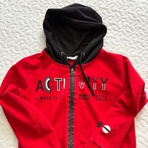 Boy's Red Zipped Hoodie Size 7 Year Old